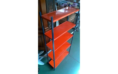 ETAGERE VINTAGE METAL BLEUE ORANGE