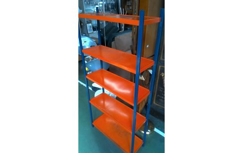 ETAGERE VINTAGE METAL BLEUE ORANGE