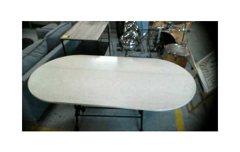 TABLE OVALE PLATEAU PIERRE PIED FER FORGE