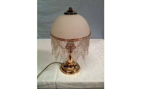 TISCHLAMPE VINTAGE PERLENFRANSEN