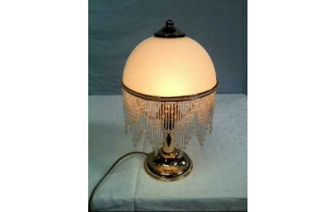TISCHLAMPE VINTAGE PERLENFRANSEN