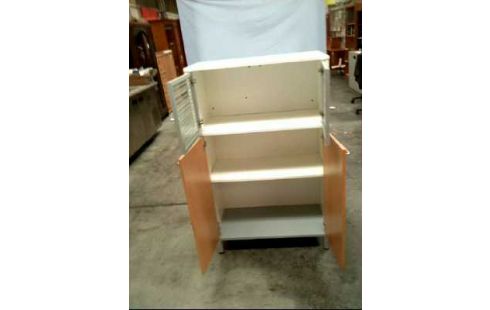 SCHRANK HOLZ/ GLAS 4-TÜREN 3-EBENEN