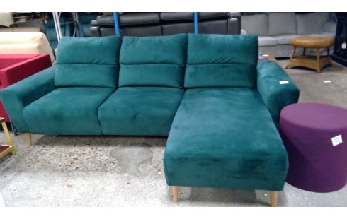 CANAPE D'ANGLE CONVERTIBLE TISSU VERT