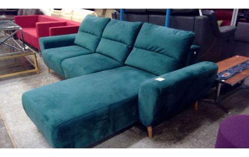 CANAPE D'ANGLE CONVERTIBLE TISSU VERT