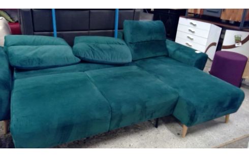 CANAPE D'ANGLE CONVERTIBLE TISSU VERT