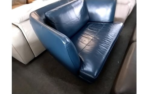 CANAPE CUIR BLEU ROCHE ET BOBOIS
