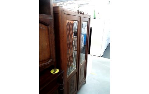 VITRINE BIBLIOTHEQUE CHENE 2P + CLE