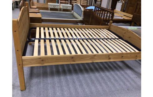 LIT 2 PERSONNES EN PIN AVEC SOMMIER