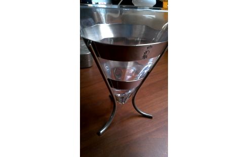 COUPE GLAS MET VERZILVERD HOUDER