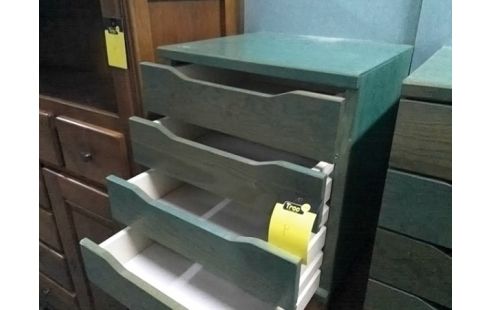 MEUBLE DE RANGEMENT VERT 4 TIROIRS