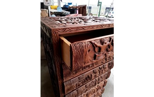 SEMAINIER AFRICAIN BOIS SCULPTÉ