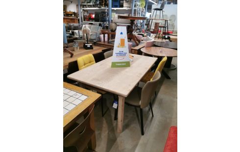 TABLE DE SALLE A MANGER FRÊNE AÉROGOMMÉ 160X88