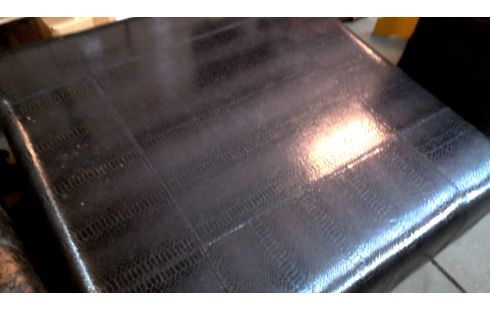 PUF MODELO GRANDE NEGRA NEGRO IMITACIÓN CUERO, , COCODRILO