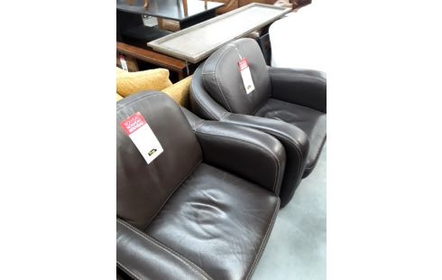 FAUTEUIL CLUB CUIR MARRON L'UNITE .