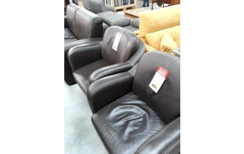 FAUTEUIL CLUB CUIR MARRON L'UNITE .