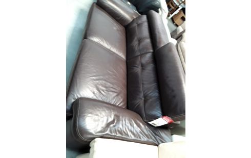 CANAPE CUIR MARRON .