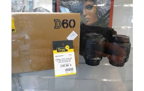 APPAREIL PHOTO NIKON D60 10.2MPX EN BOITE NEUF 18-55 MM 55-200 MM