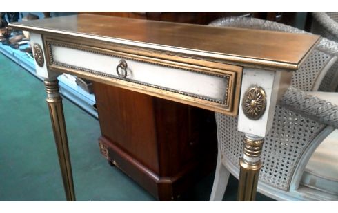 CONSOLA CRUDO OR ESTILO LUIS XIV 1 CAJÓN