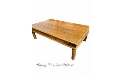 WOHNZIMMERTISCH 1 TEAKHOLZ KOLONIAL 4 SCHUBLADEN