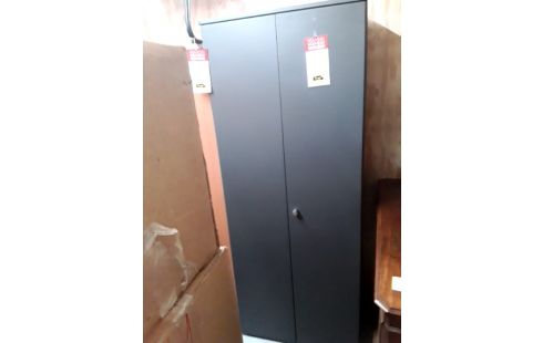 ARMOIRE DE BUREAU METALLIQUE GRISE 2P + CLE .