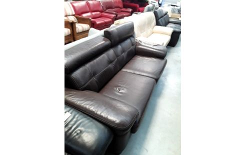 CANAPE CUIR MARRON .