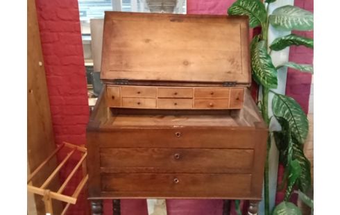 SCRIBAN CHENE FONCE 2 TIROIRS HAUT