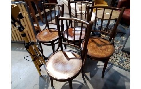 4 CHAISES BISTROT DECOR FLEUR