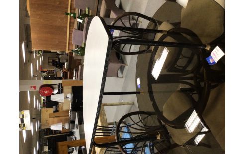 TABLE FORMICA DEMIS LUNE GRISE