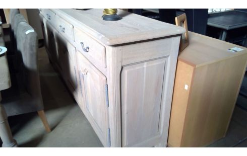 BUFFET BAS CHENE MASSIF 4 PORTES / 4 TIROIRS