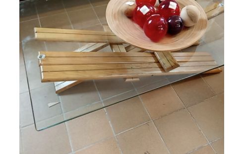 TABLE BASSE DESIGN VERRE ET BOIS