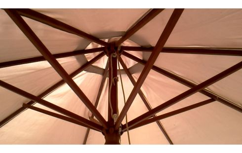 SONNENSCHIRM BEIGE STOFF, , HOLZ OHNE FUSS MET