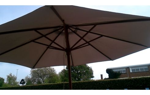 SONNENSCHIRM BEIGE STOFF, , HOLZ OHNE FUSS MET