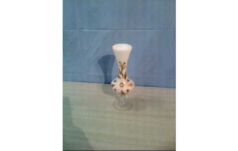 VASE GLAS WEISS GEMUSTERT