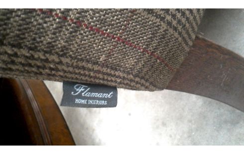 FAUTEUIL CLUB TISSU BRUN CARREAU L UNITE