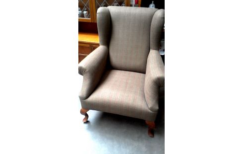 FAUTEUIL CLUB TISSU BRUN CARREAU L UNITE