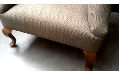 FAUTEUIL CLUB TISSU BRUN CARREAU L UNITE