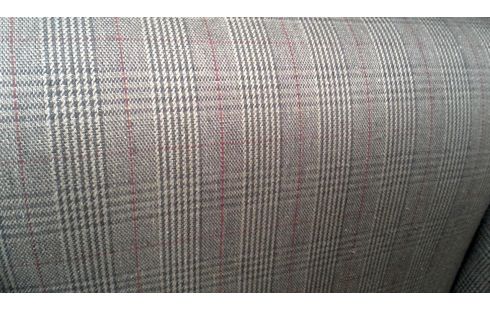 FAUTEUIL CLUB TISSU BRUN CARREAU L UNITE