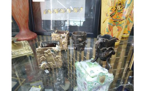 SCULPTURE SÉRIE DE 4 PORTES ALLUMETTES BRONZE