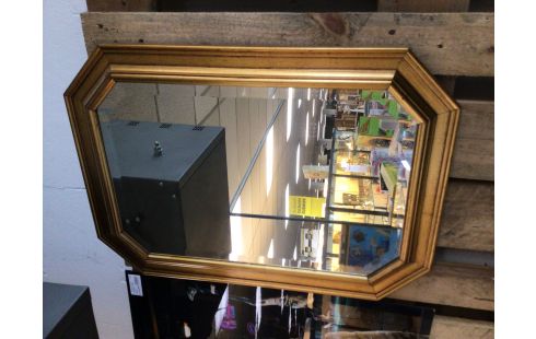 MIROIR OCTOGONAL CADRE DORE