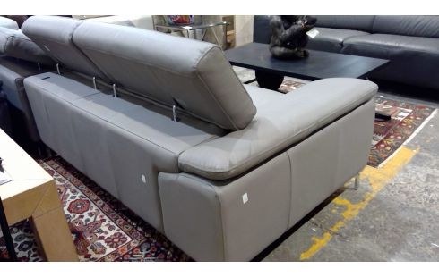 CANAPE D'ANGLE GRIS TETES REGLABLES