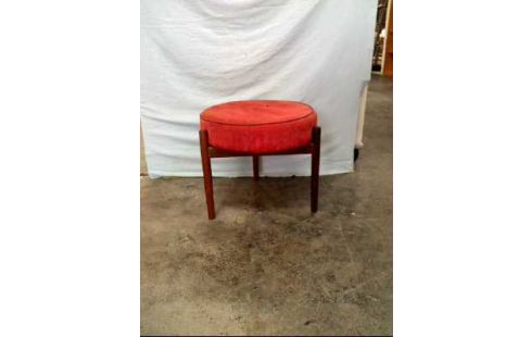 HOCKER HOLZ RUND POLSTER ORANGE