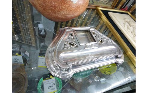 LES ENCRIERS DE PORCELAINE / LITTERATURE ENCRIER GALLIA MÉTAL ARGENTÉ ART NOUVEAU