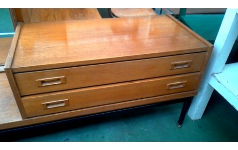 KOMMODE MET, , SPIEGEL IM VINTAGE-STIL 2 SCHUBLADEN