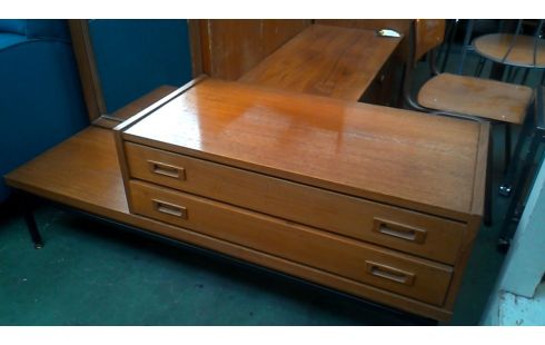 KOMMODE MET, , SPIEGEL IM VINTAGE-STIL 2 SCHUBLADEN