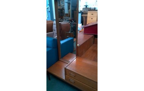 KOMMODE MET, , SPIEGEL IM VINTAGE-STIL 2 SCHUBLADEN