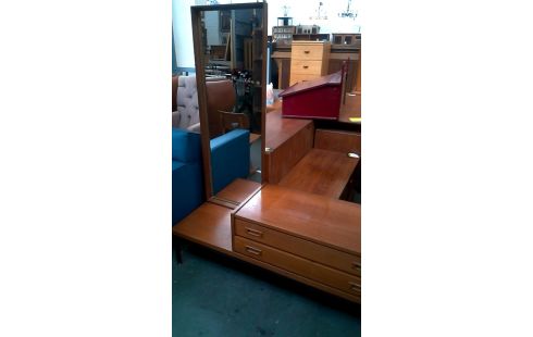 KOMMODE MET, , SPIEGEL IM VINTAGE-STIL 2 SCHUBLADEN