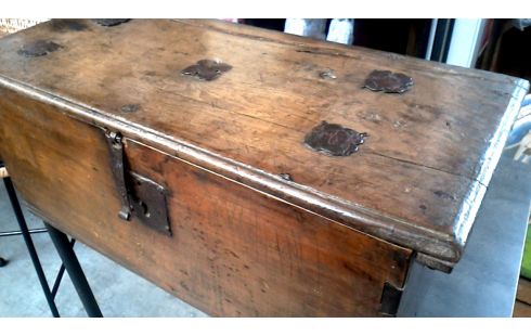 CAJA 1 ANTIGUO MODELO PEQUEÑO ROBLE HIERRO FORJA