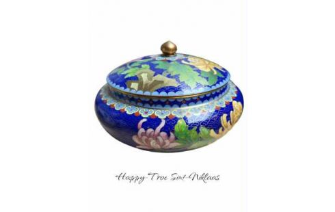 VASE COUVERT CLOISONNE CHINOIS