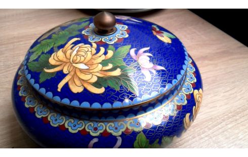 VASE COUVERT CLOISONNE CHINOIS