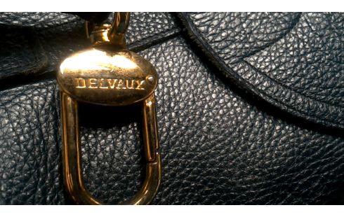 RUGZAK HANDTAS DELVAUX NAVY BLAUW LEDER